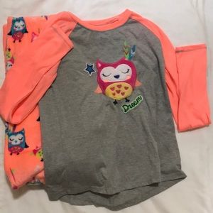 Girl’s Night Owl Flame-Resistant Pajama Set